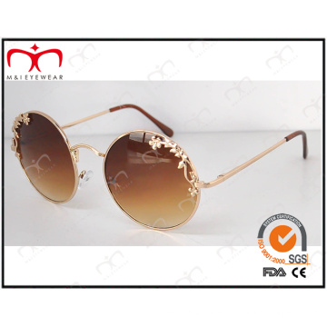 New Design and Fashion with Metal Decorated Flower for Ladies Sunglasses (KM14276)